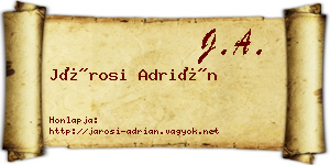 Járosi Adrián névjegykártya